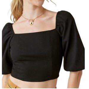 Francesca’s Puff Sleeve Crop Top